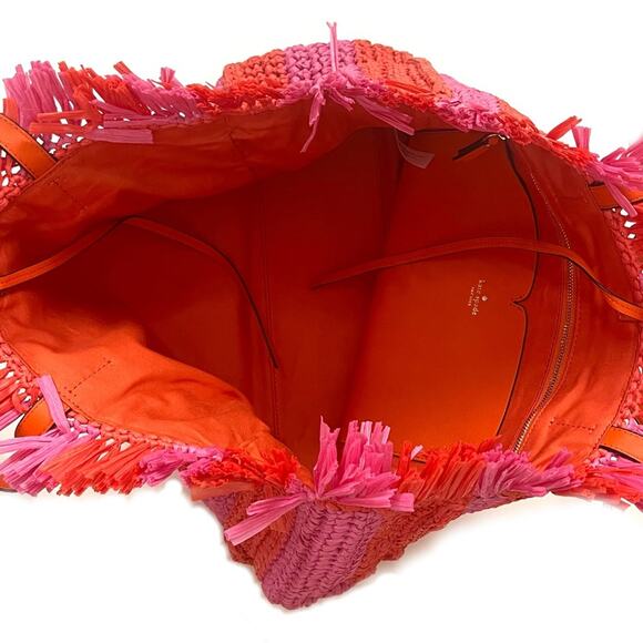 Kate Spade Sam Stripe Straw Tote - Picture 10 of 14